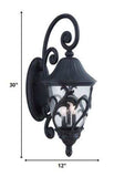 Three Light Matte Black Leaf Detail Wall Light - Homeroots - Flyclothing LLC
