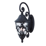 Three Light Matte Black Leaf Detail Wall Light - Homeroots