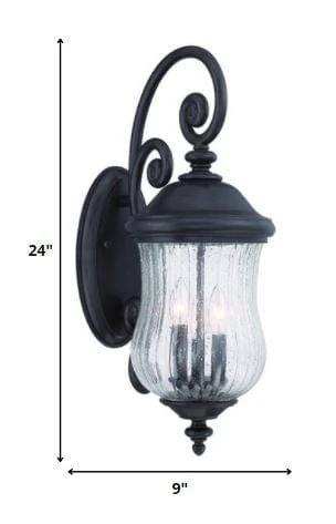 Three Light Matte Black Urn Shaped Wall Light - Homeroots - Flyclothing LLC