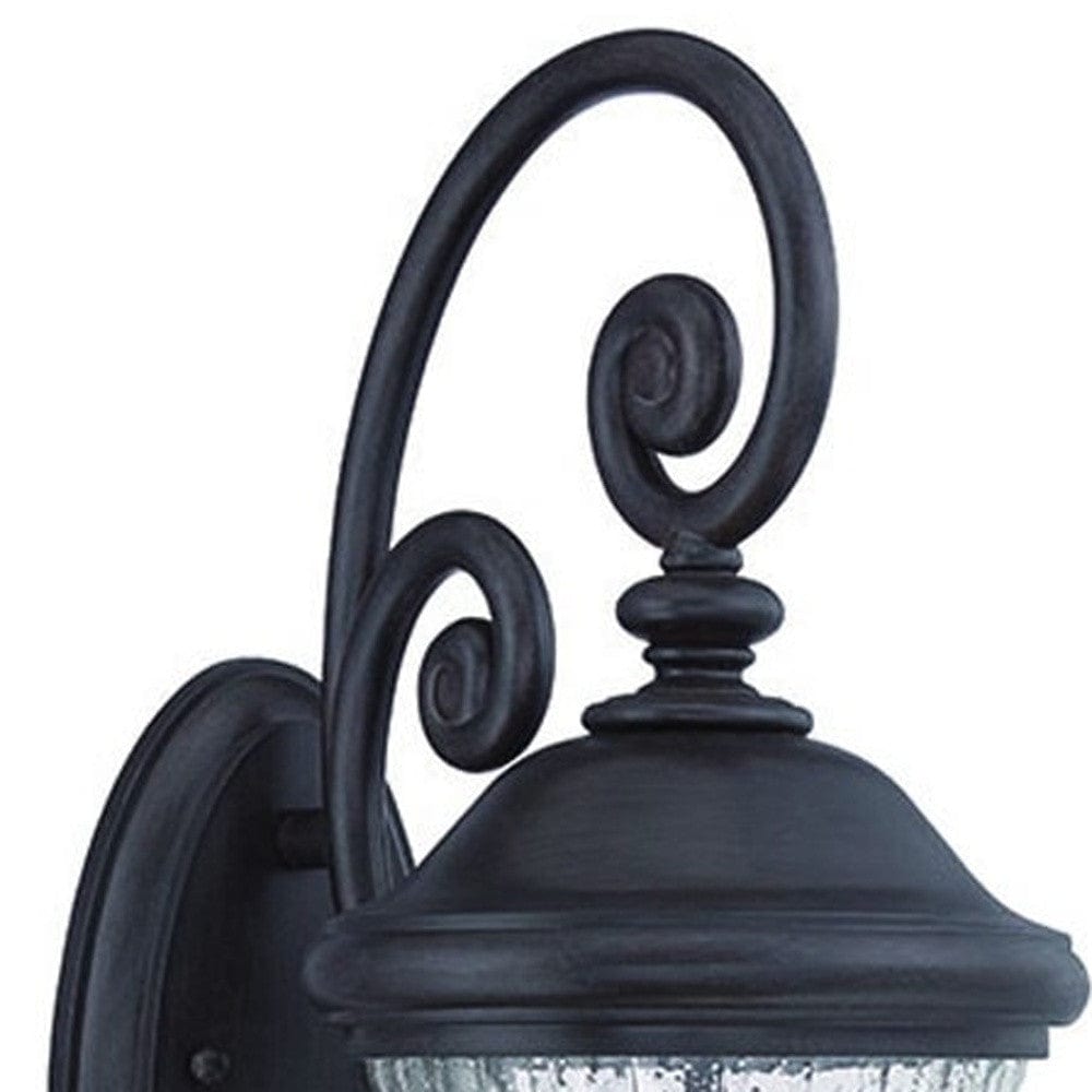 Three Light Matte Black Urn Shaped Wall Light - Homeroots