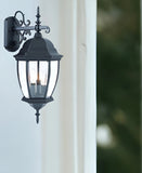Matte Black Hanging Ornamental Lantern Wall Light - Homeroots