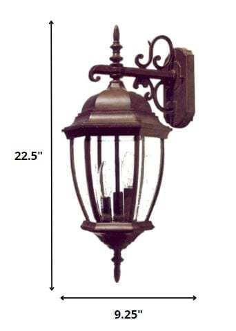 Dark Brown Hanging Ornamental Lantern Wall Light - Homeroots - Flyclothing LLC