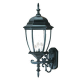 Matte Black Ornamental Lantern Wall Light - Homeroots