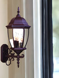Dark Brown Ornamental Lantern Wall Light - Homeroots