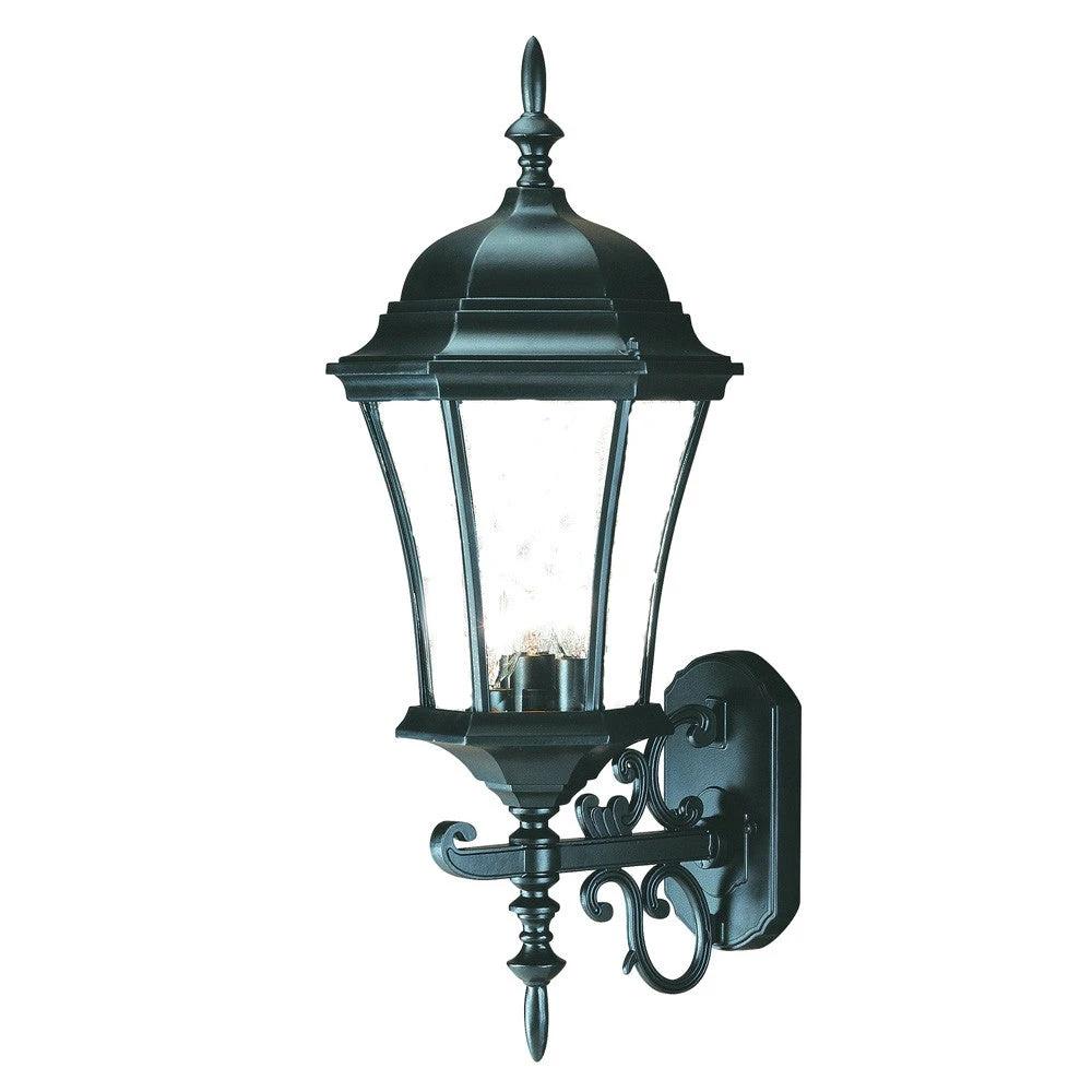 Matte Black Ornamental Carousel Lantern Wall Light - Homeroots
