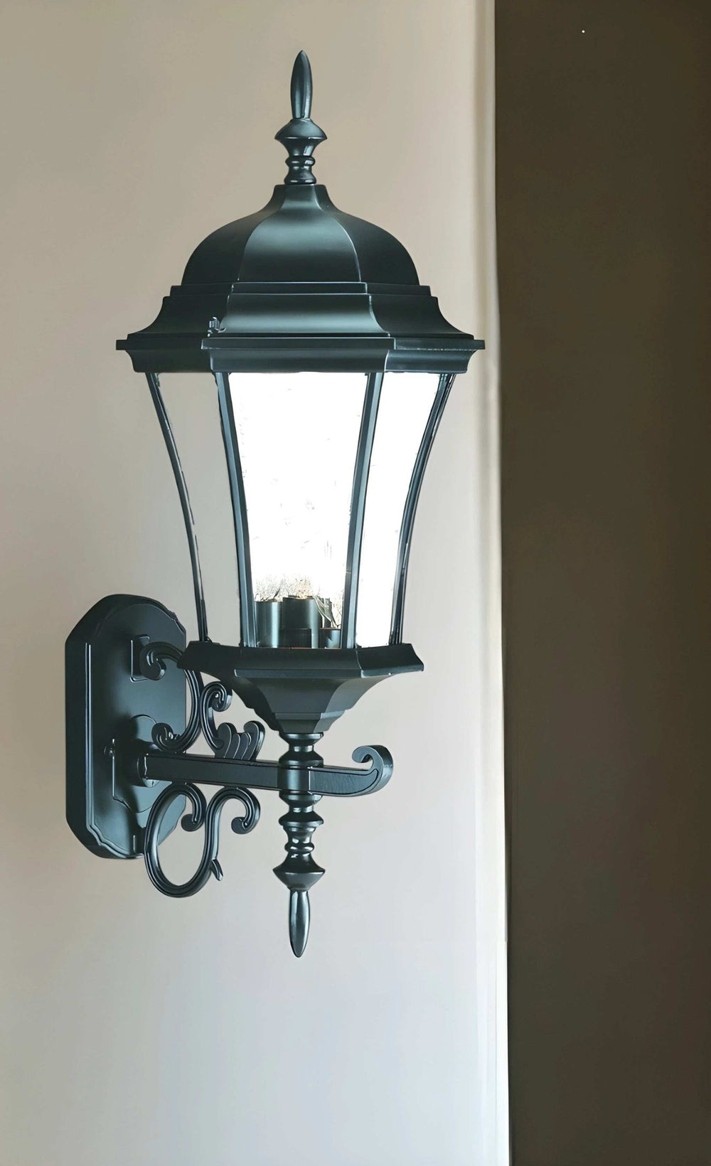 Matte Black Ornamental Carousel Lantern Wall Light - Homeroots - Flyclothing LLC