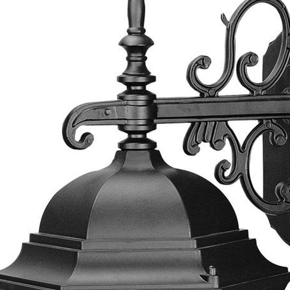 Three Light Matte Black Wide Hanging Lantern Wall Light - Homeroots - Flyclothing LLC
