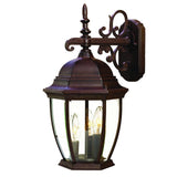 Three Light Dark Brown Wide Hanging Lantern Wall Light - Homeroots