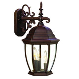 Three Light Dark Brown Wide Hanging Lantern Wall Light - Homeroots