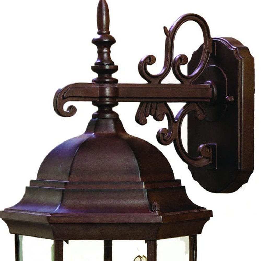 Three Light Dark Brown Wide Hanging Lantern Wall Light - Homeroots - Flyclothing LLC