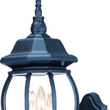 Three Light Matte Black Glass Globe Wall Light - Homeroots