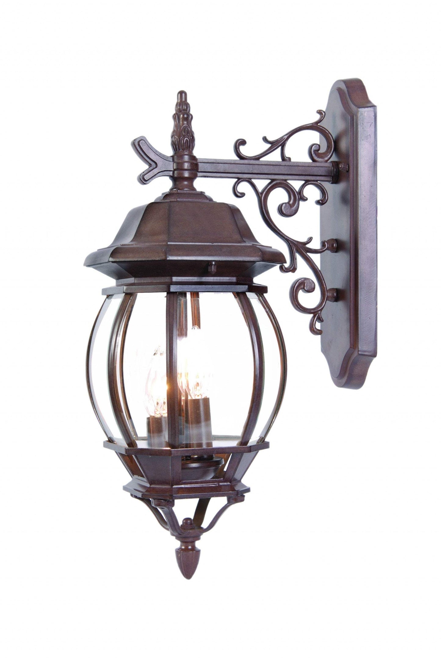 Three Light Dark Brown Hanging Glass Globe Wall Light - Homeroots - Flyclothing LLC