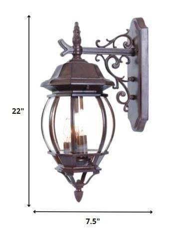Three Light Dark Brown Hanging Glass Globe Wall Light - Homeroots - Flyclothing LLC