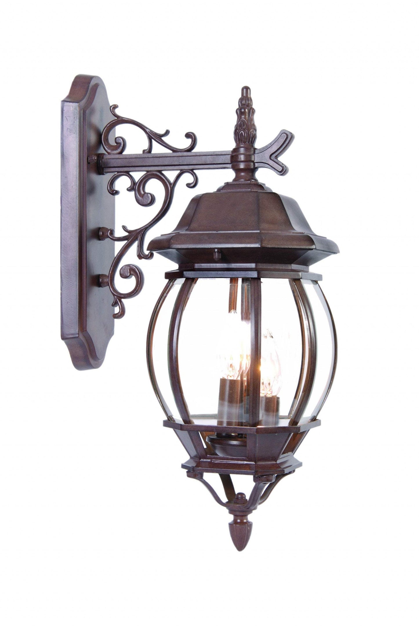 Three Light Dark Brown Hanging Glass Globe Wall Light - Homeroots - Flyclothing LLC