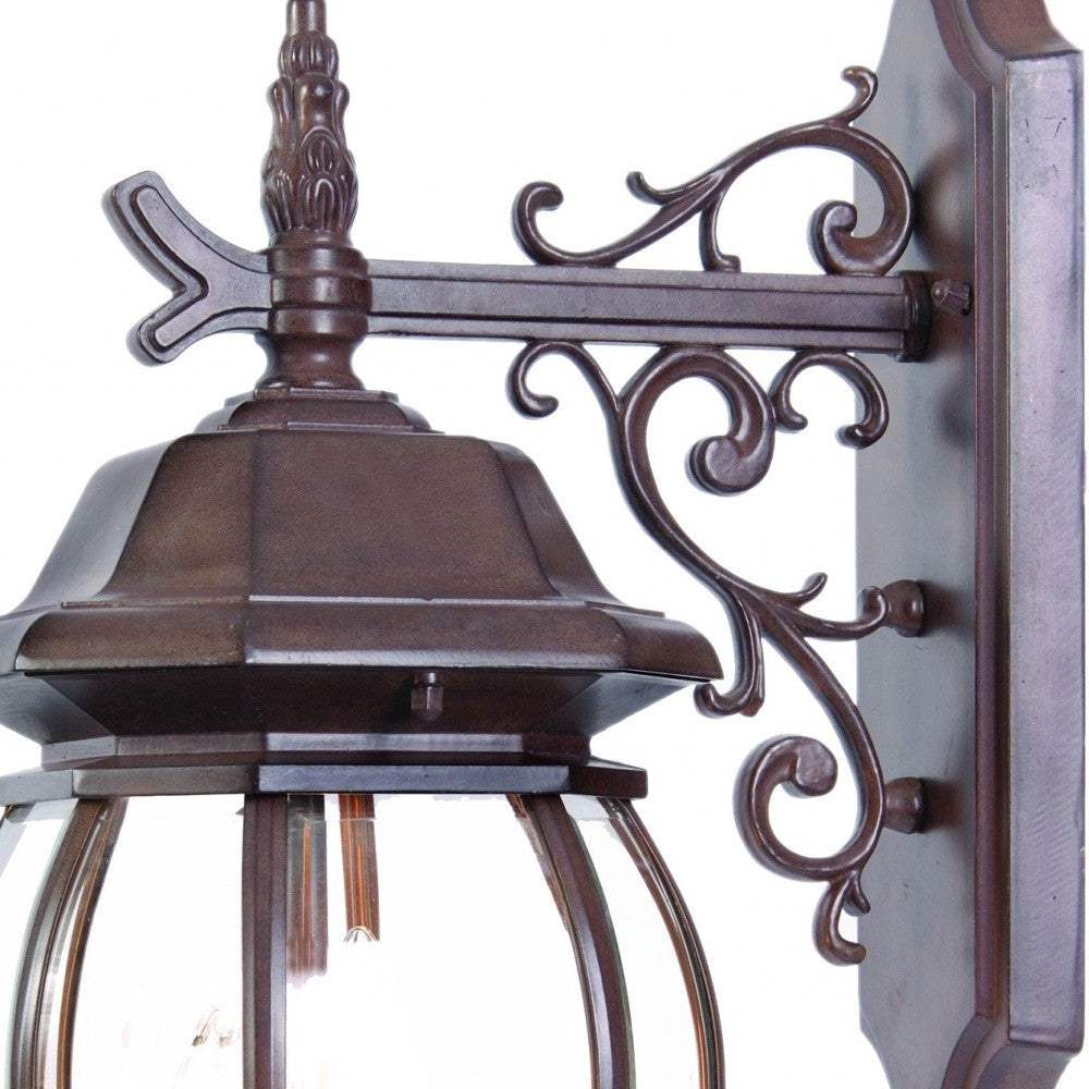 Three Light Dark Brown Hanging Glass Globe Wall Light - Homeroots - Flyclothing LLC
