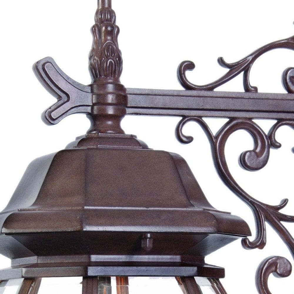 Three Light Dark Brown Hanging Glass Globe Wall Light - Homeroots