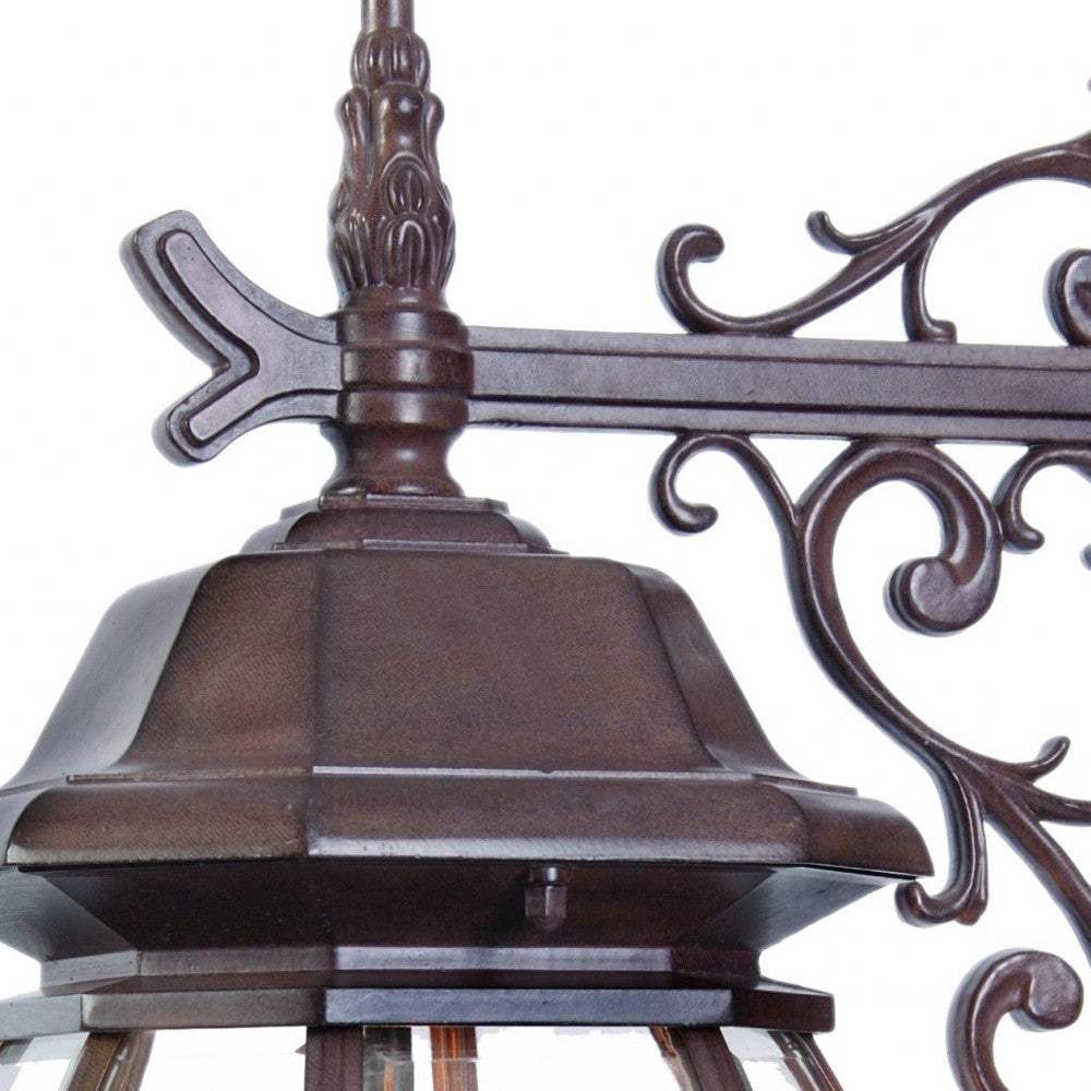 Three Light Dark Brown Hanging Glass Globe Wall Light - Homeroots - Flyclothing LLC