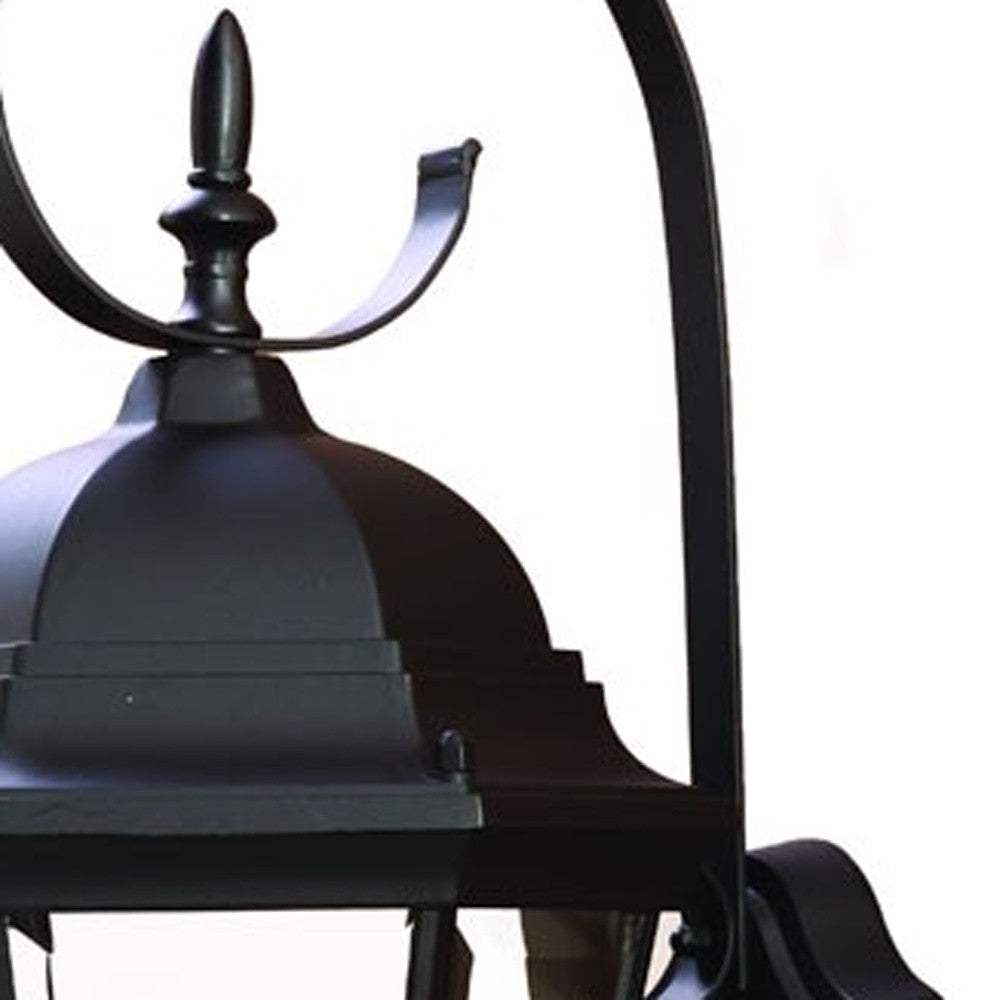 Three Light Matte Black Swing Arm Lantern Wall Light - Homeroots - Flyclothing LLC