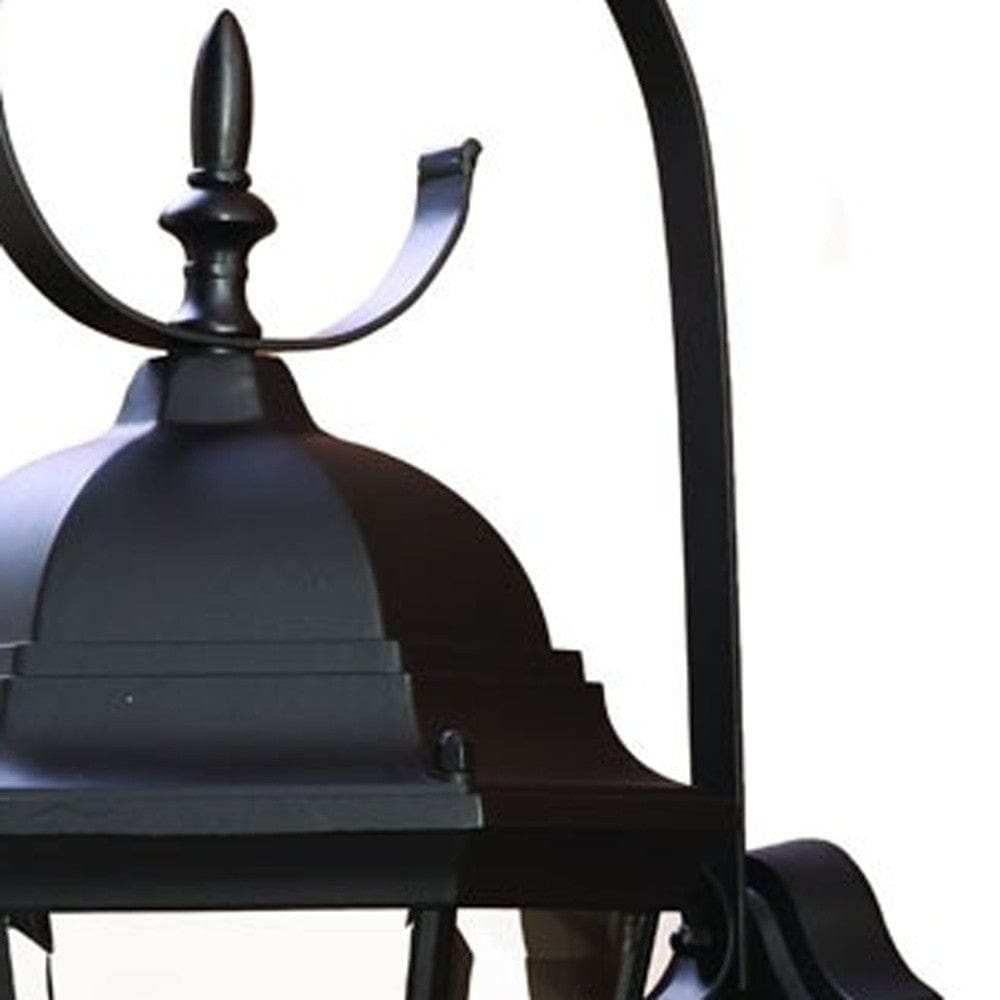 Three Light Matte Black Swing Arm Lantern Wall Light - Homeroots - Flyclothing LLC