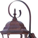 Three Light Dark Brown Swing Arm Lantern Wall Light - Homeroots