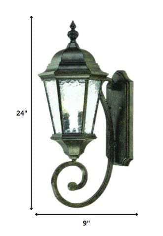 Two Light Antique Black Carousel Lantern Wall Light - Homeroots - Flyclothing LLC