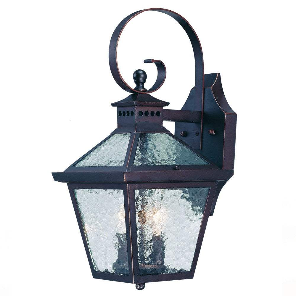 XL Two Antique Bronze Black Hammered Glass Wall Light - Homeroots - Flyclothing LLC