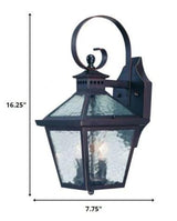 XL Two Antique Bronze Black Hammered Glass Wall Light - Homeroots - Flyclothing LLC