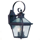 XL Two Antique Bronze Black Hammered Glass Wall Light - Homeroots