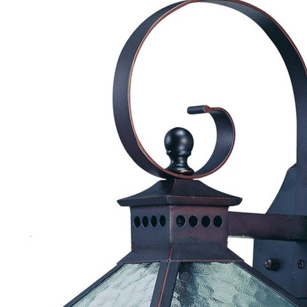 XL Two Antique Bronze Black Hammered Glass Wall Light - Homeroots - Flyclothing LLC