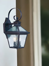 XL Two Antique Bronze Black Hammered Glass Wall Light - Homeroots - Flyclothing LLC