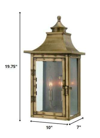 St. Charles 2-Light Aged Brass Wall Light - Homeroots - Flyclothing LLC