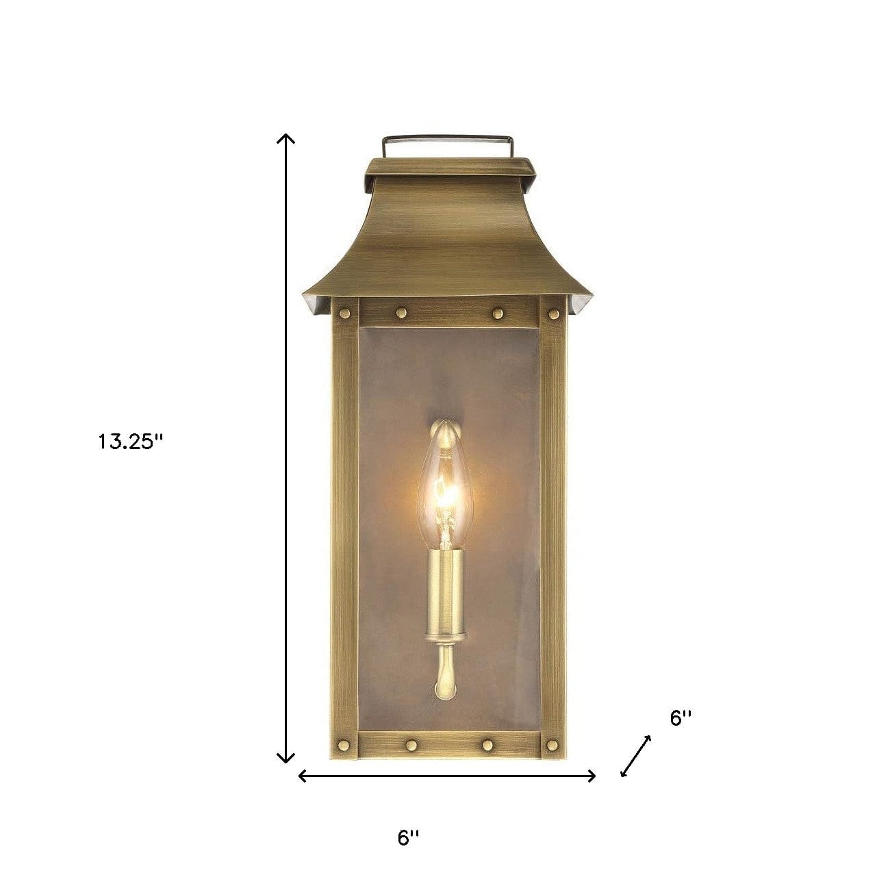 Manchester 1-Light Aged Brass Pocket Wall Light - Homeroots