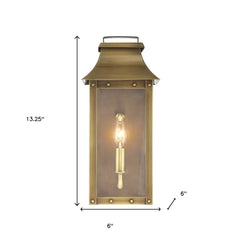 Manchester 1-Light Aged Brass Pocket Wall Light - Homeroots