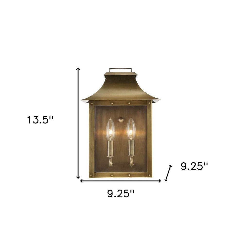 Manchester 2-Light Aged Brass Pocket Wall Light - Homeroots - Flyclothing LLC