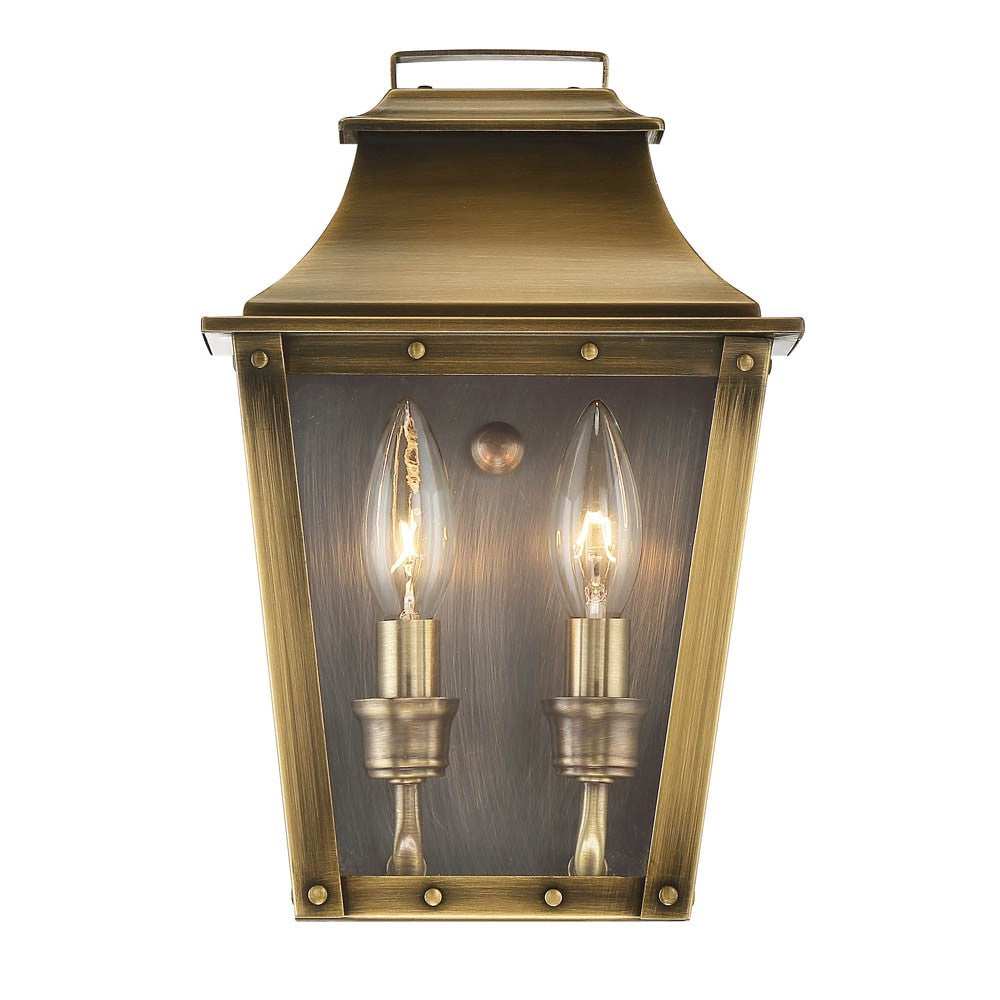 Coventry 2-Light Aged Brass Pocket Wall Light - Homeroots - Flyclothing LLC