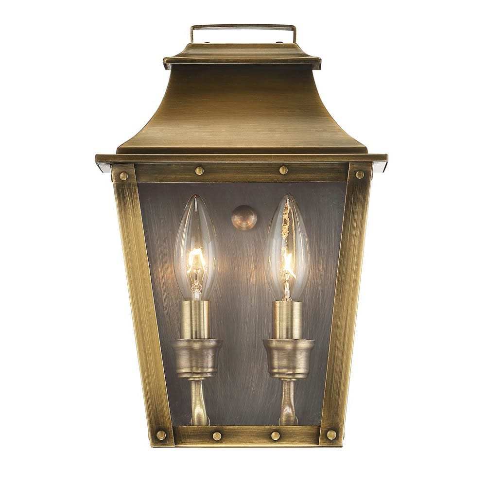 Coventry 2-Light Aged Brass Pocket Wall Light - Homeroots - Flyclothing LLC