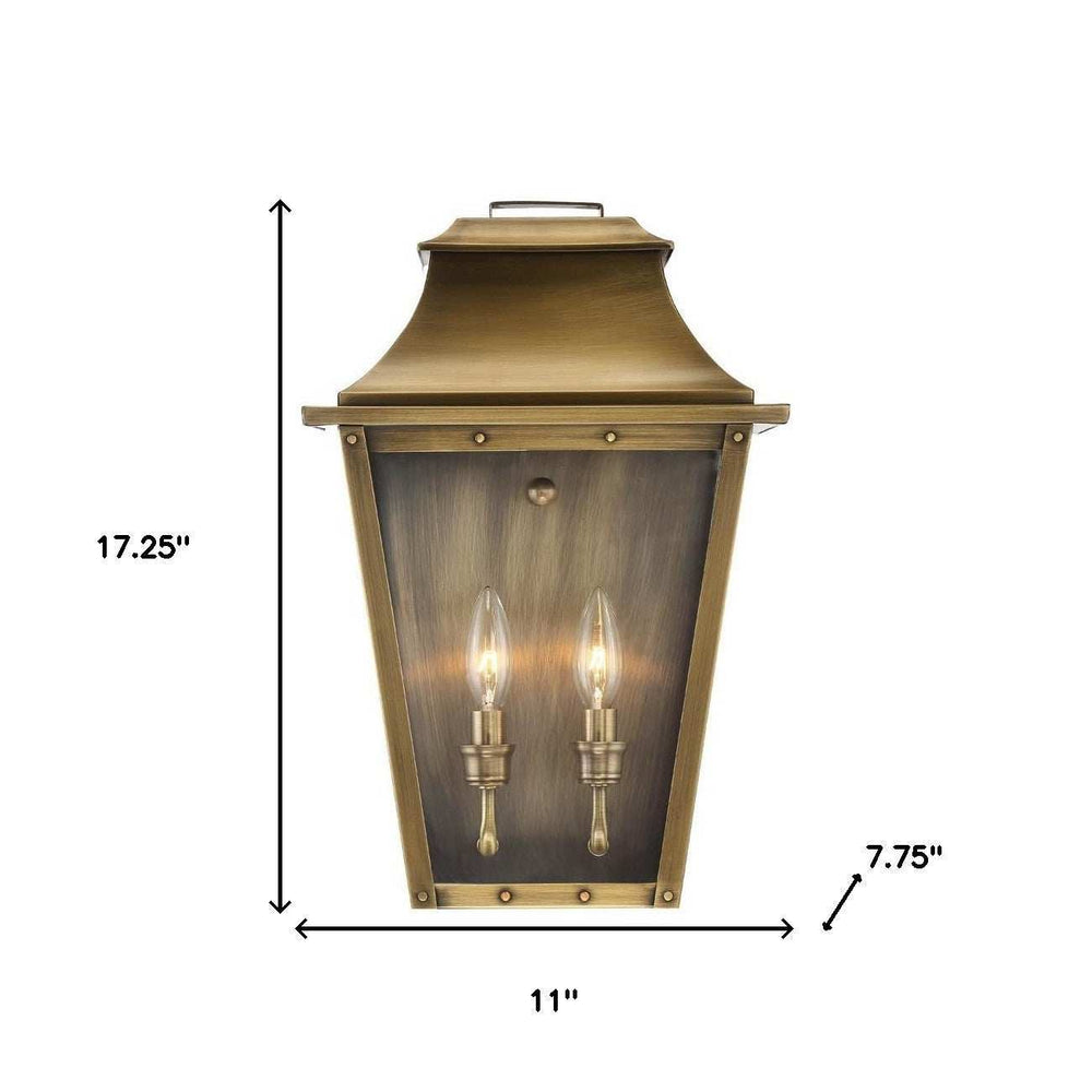 Coventry 2-Light Aged Brass Pocket Wall Light - Homeroots - Flyclothing LLC