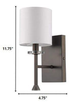 Minimalist Bronze Wall Sconce with Fabric Shade - Homeroots - Flyclothing LLC