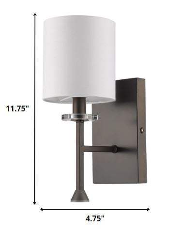 Minimalist Bronze Wall Sconce with Fabric Shade - Homeroots - Flyclothing LLC