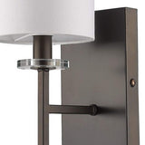 Minimalist Bronze Wall Sconce with Fabric Shade - Homeroots - Flyclothing LLC