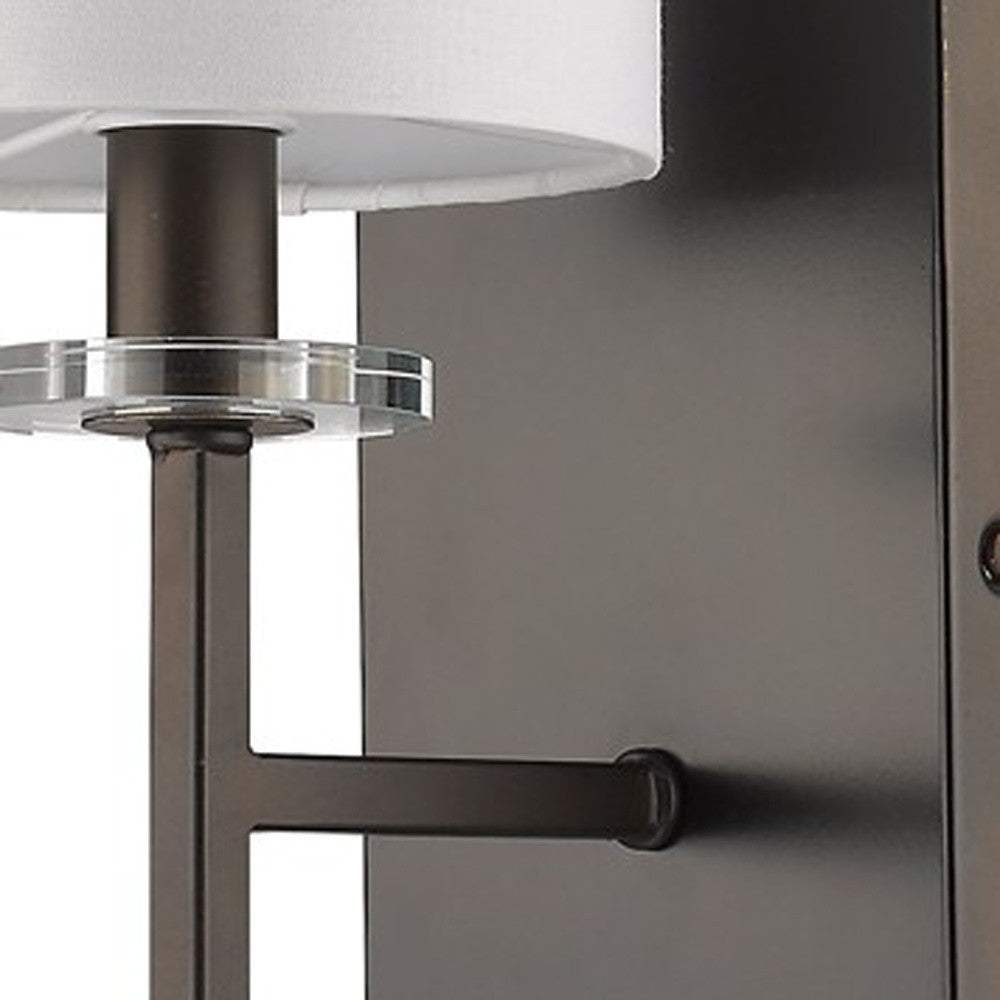Minimalist Bronze Wall Sconce with Fabric Shade - Homeroots - Flyclothing LLC