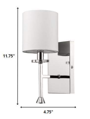Minimalist Silver Wall Sconce with Fabric Shade - Homeroots - Flyclothing LLC