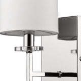 Minimalist Silver Wall Sconce with Fabric Shade - Homeroots - Flyclothing LLC