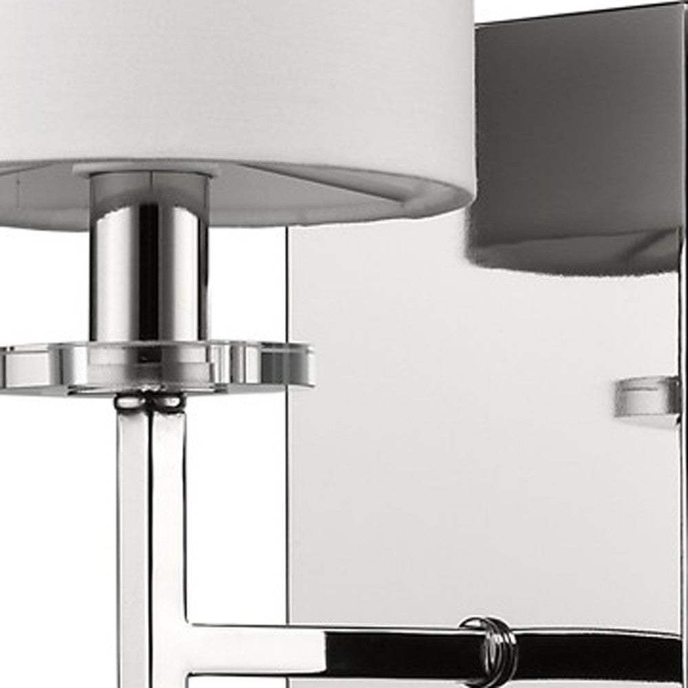 Minimalist Silver Wall Sconce with Fabric Shade - Homeroots - Flyclothing LLC