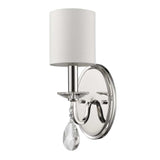 Silver Three Light Wall Sconce with White Fabric Shade - Homeroots - Flyclothing LLC