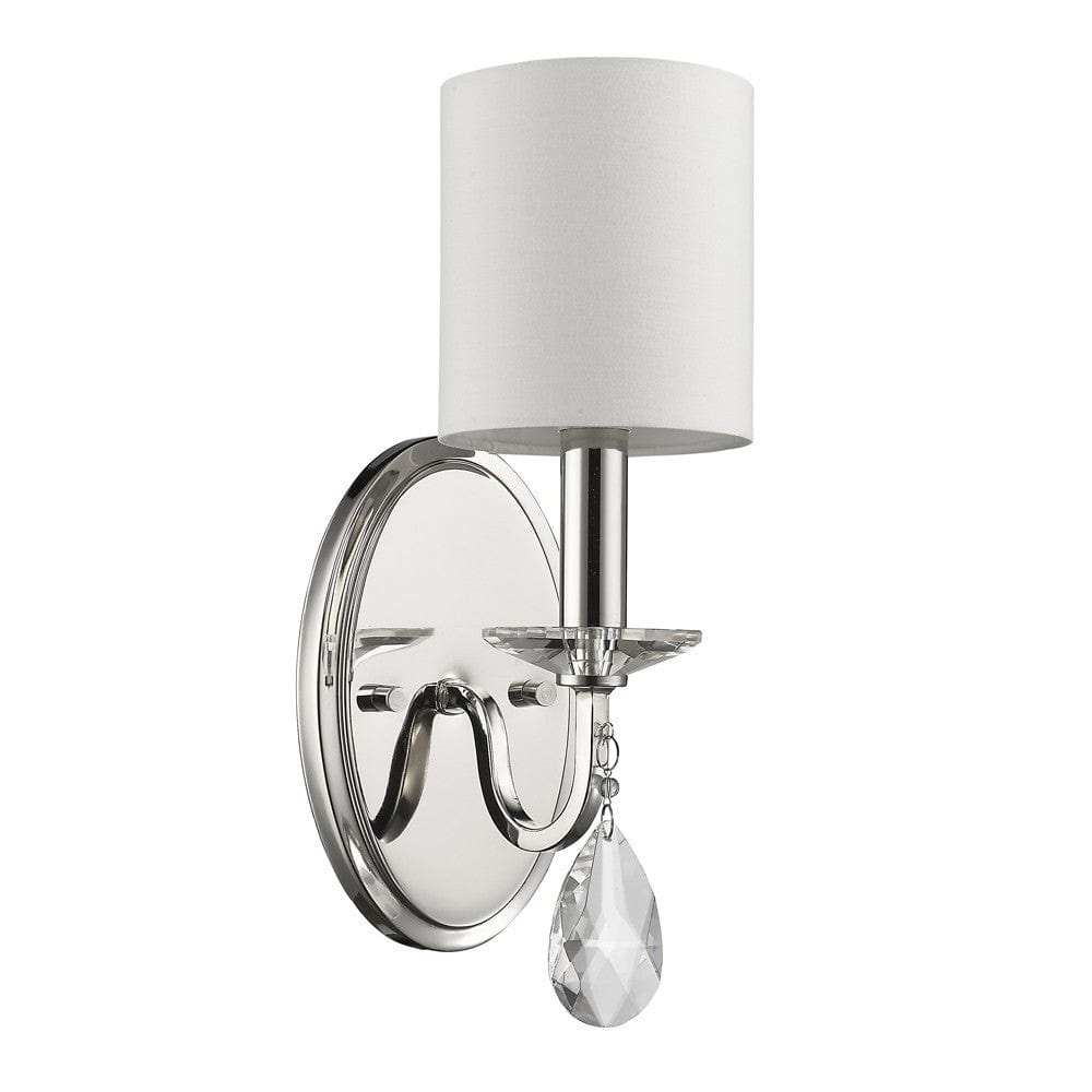 Silver Three Light Wall Sconce with White Fabric Shade - Homeroots - Flyclothing LLC