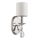 Silver Three Light Wall Sconce with White Fabric Shade - Homeroots - Flyclothing LLC
