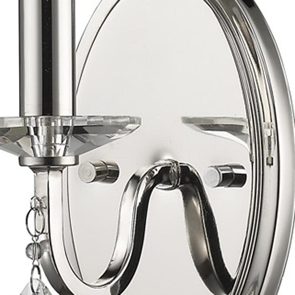 Silver Three Light Wall Sconce with White Fabric Shade - Homeroots