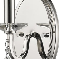 Silver Three Light Wall Sconce with White Fabric Shade - Homeroots