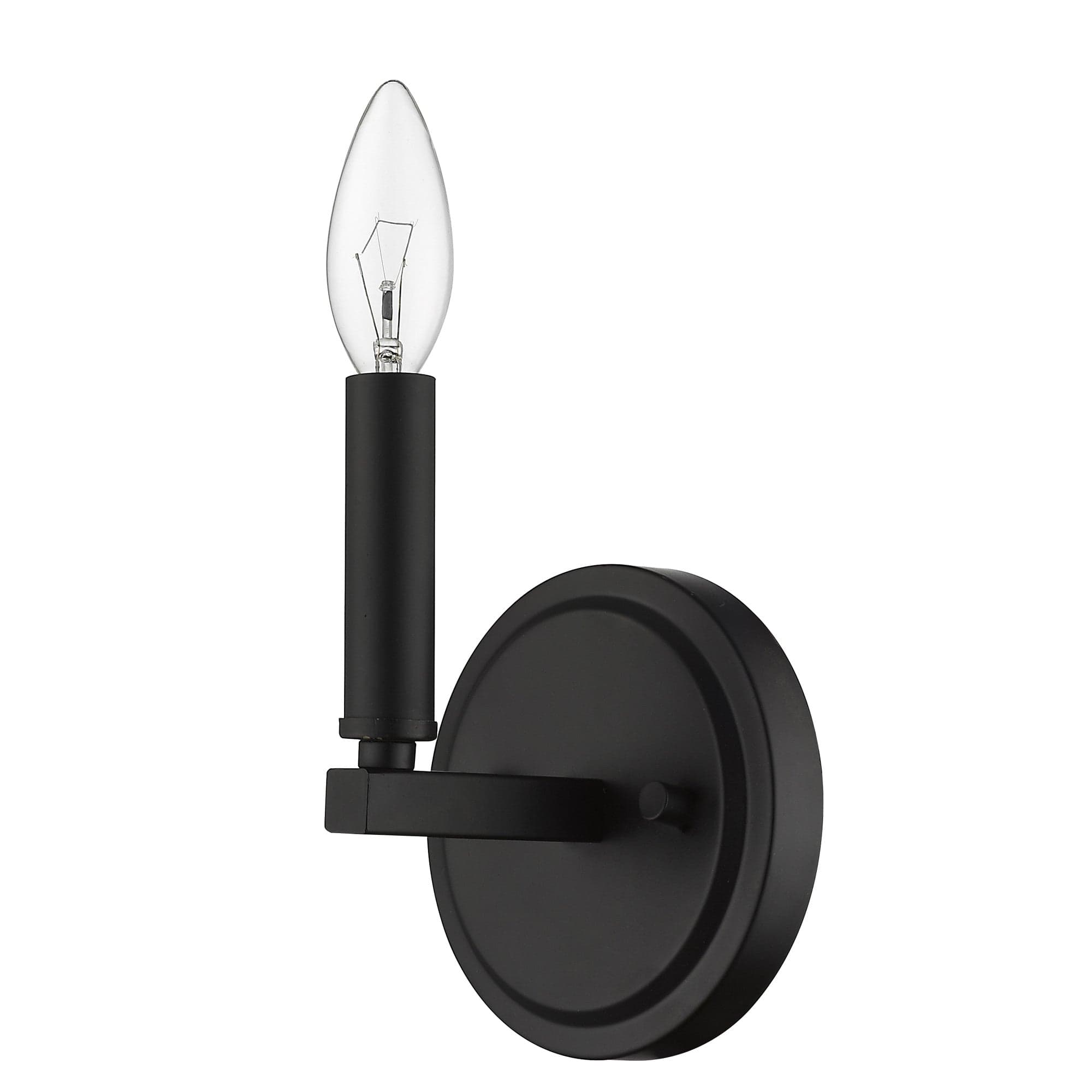 One Light Matte Black Wall Sconce - Homeroots